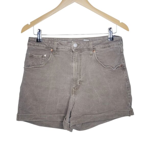 PICK 3 FOR $20 H&M &Denim Mom Shorts High Rise Light Brown Denim Jean Size 10 - Picture 1 of 6